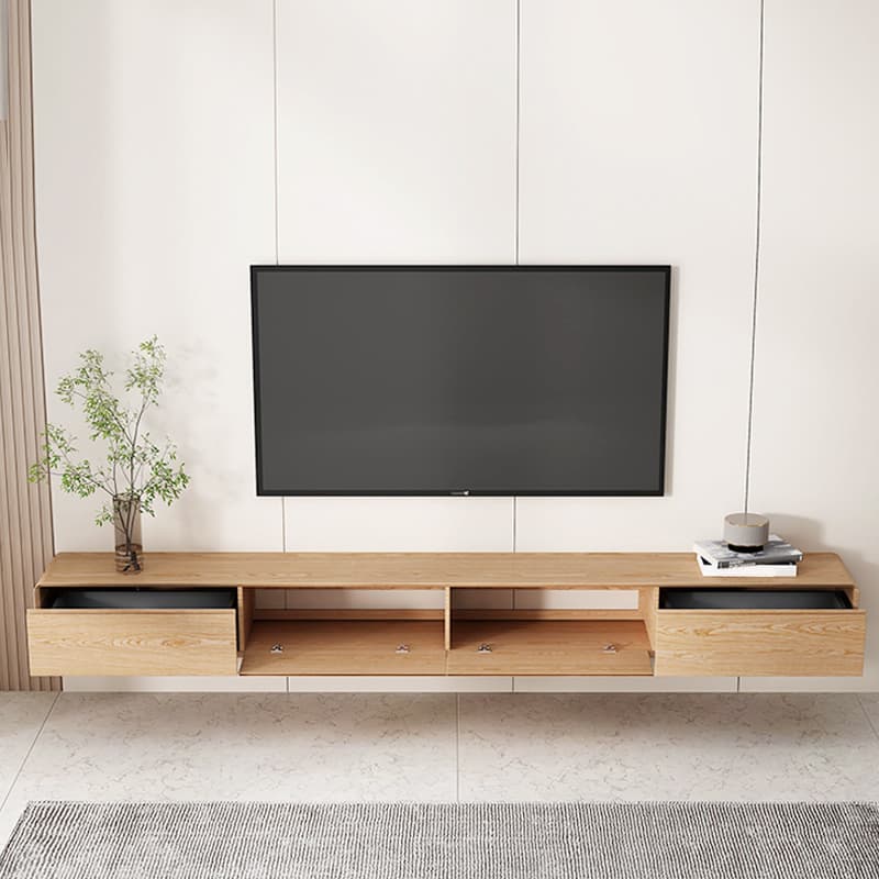 Floating Mount Rectangle TV Stand with Door Living Room Black/White/Natural/Walnut - image 11