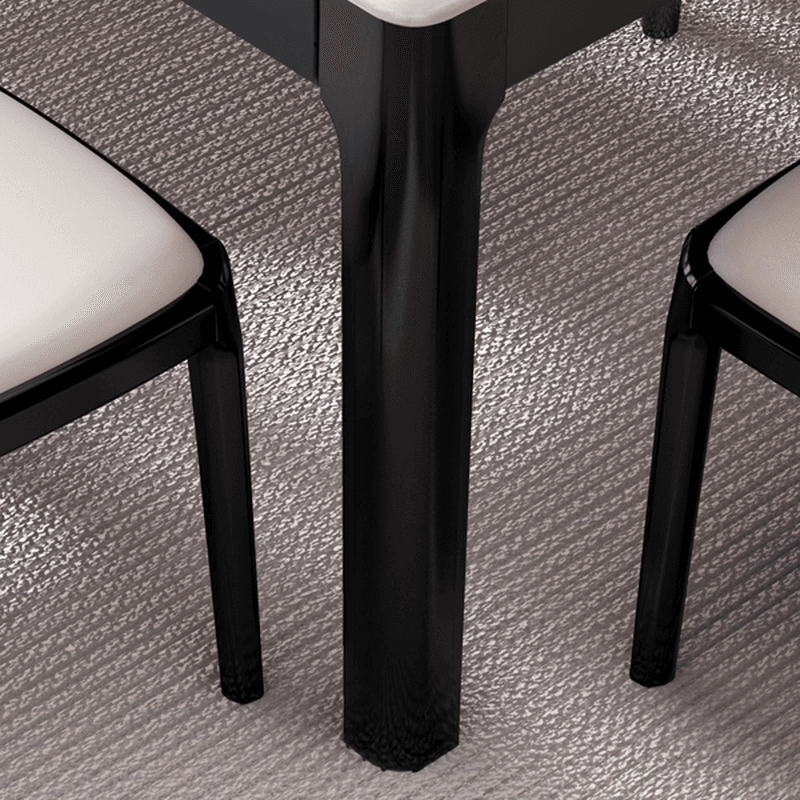 Trendy Slate Dining Table Set with Four Legs, Padded Chair, Back, Chalk Color - image 4