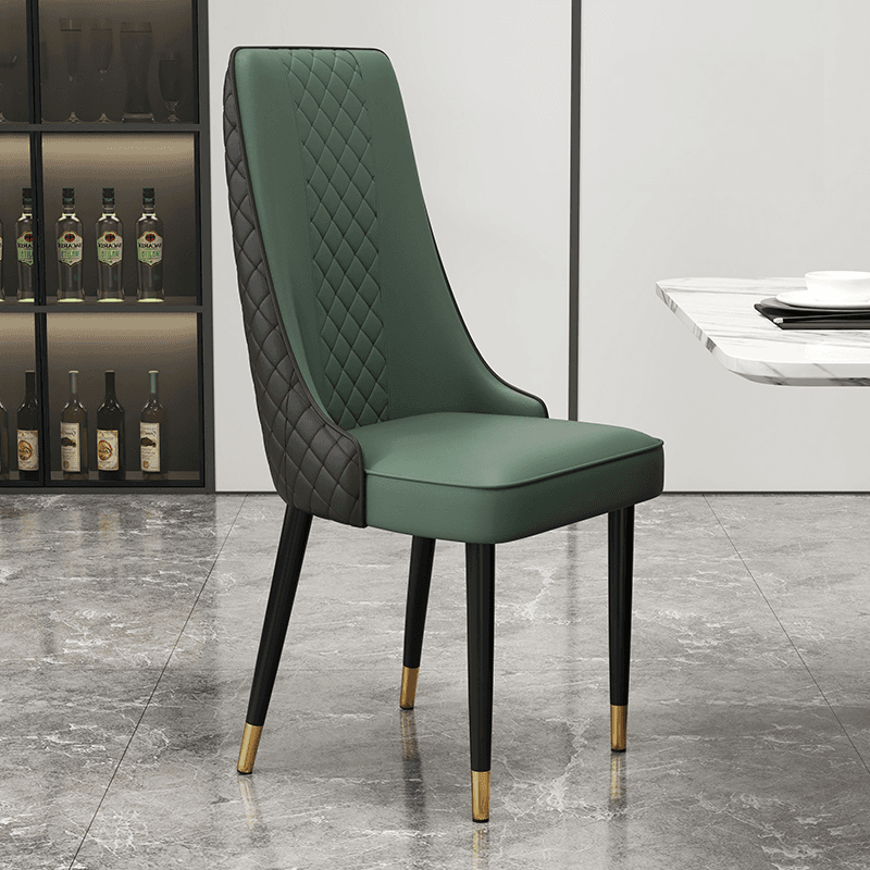 Contemporary Restaurant Armless Chair with Solid Back Panel, Upholstered Metal Legs - image 4