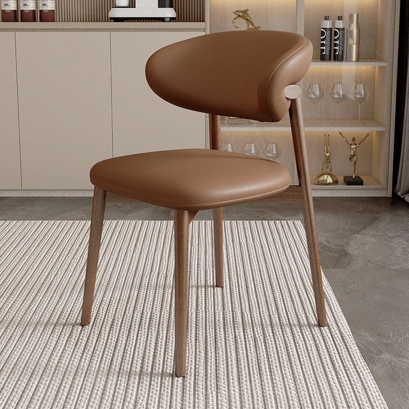 Modish Faux Leather/Upholstered Side Chair with Stable Legs - image 3