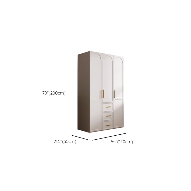 Chalk Minimalist Laminate Cabinet Armoire with 3-Drawer, Interior Shelves, and Clothing Rod - image 7