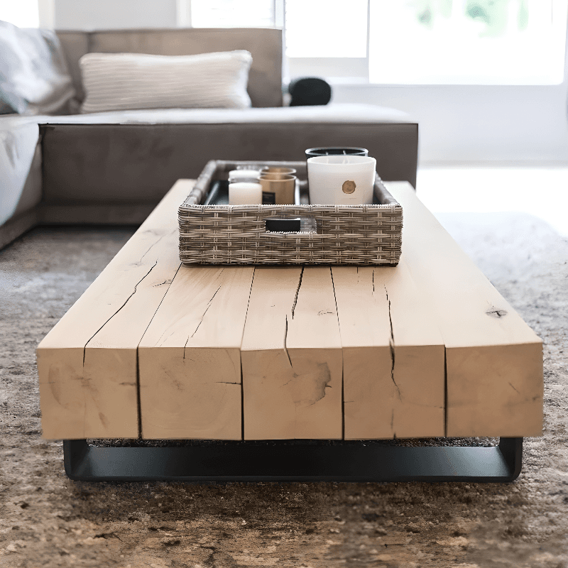 Pine Square Sledging Board Game Coffee Table for Home