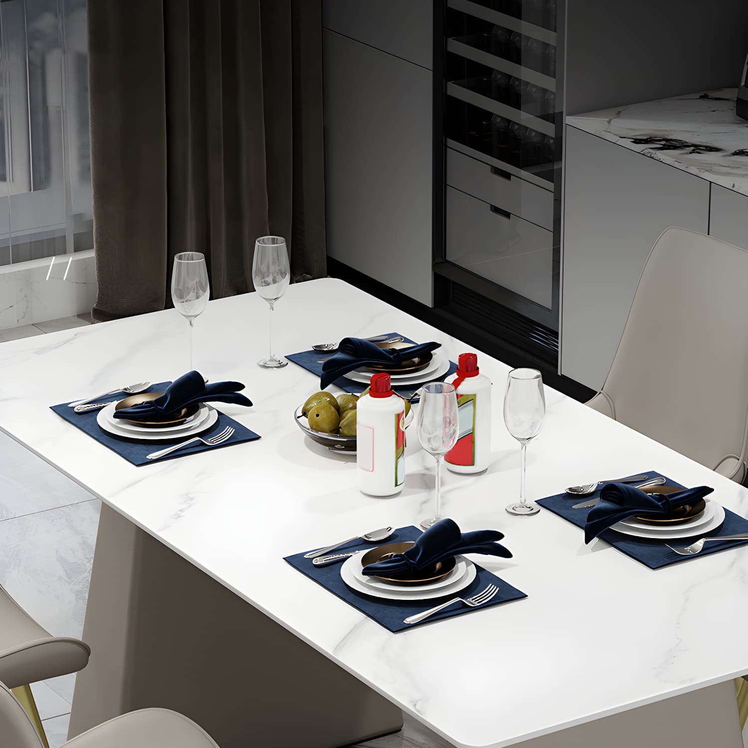 Modern Style Dining Set 1/5/7 Pieces Rectangle Stone Dining Table for Dining Room Kitchen - image 6