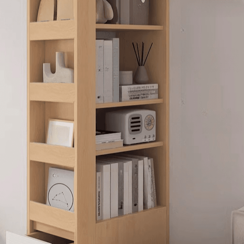 Modern Simple Style Rectangular Decorative Cabinet with 4 Exterior Shelves, Lumber Countertop in Wood Color, Soft Close Drawer, and Stain Resistant - image 4