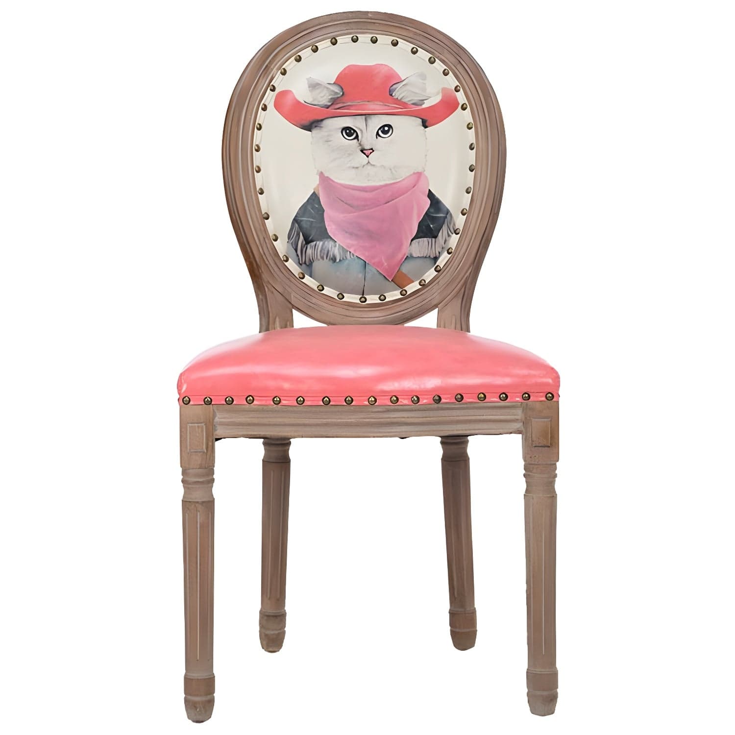 Solid Wood Country Style Dining Room Chair Matte Finish King Louis Back Side Chair - image 8