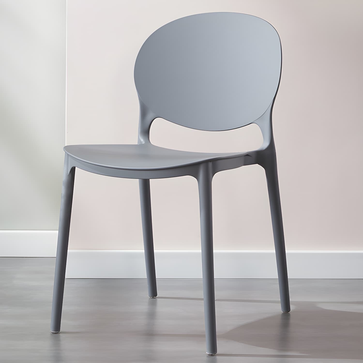 Scandinavian Armless Dining Chairs Stackable Plastic Open Back Side Chair - image 12