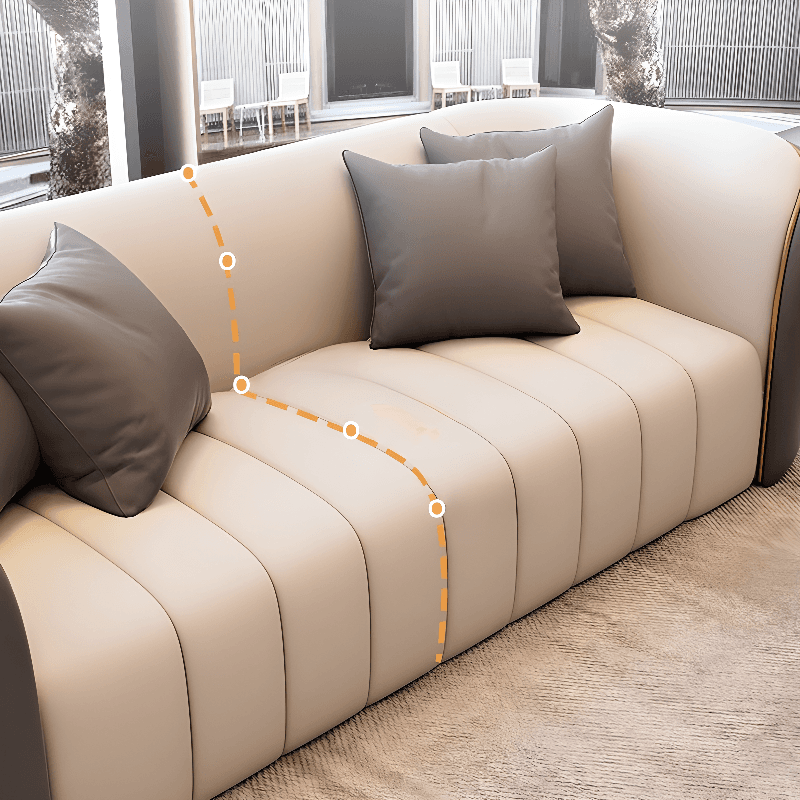Trendy Grey/Ivory Solid Color 3-seater/for 2/1 Person Floor Sofa/Loveseat/Single Sofa with Tuxedo Arm for Sitting Room - image 18