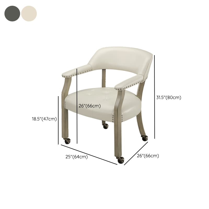 Sturdy Dining Room Arm Chair with Rollers, Decorative Nailhead, and Outlined Frame - image 20