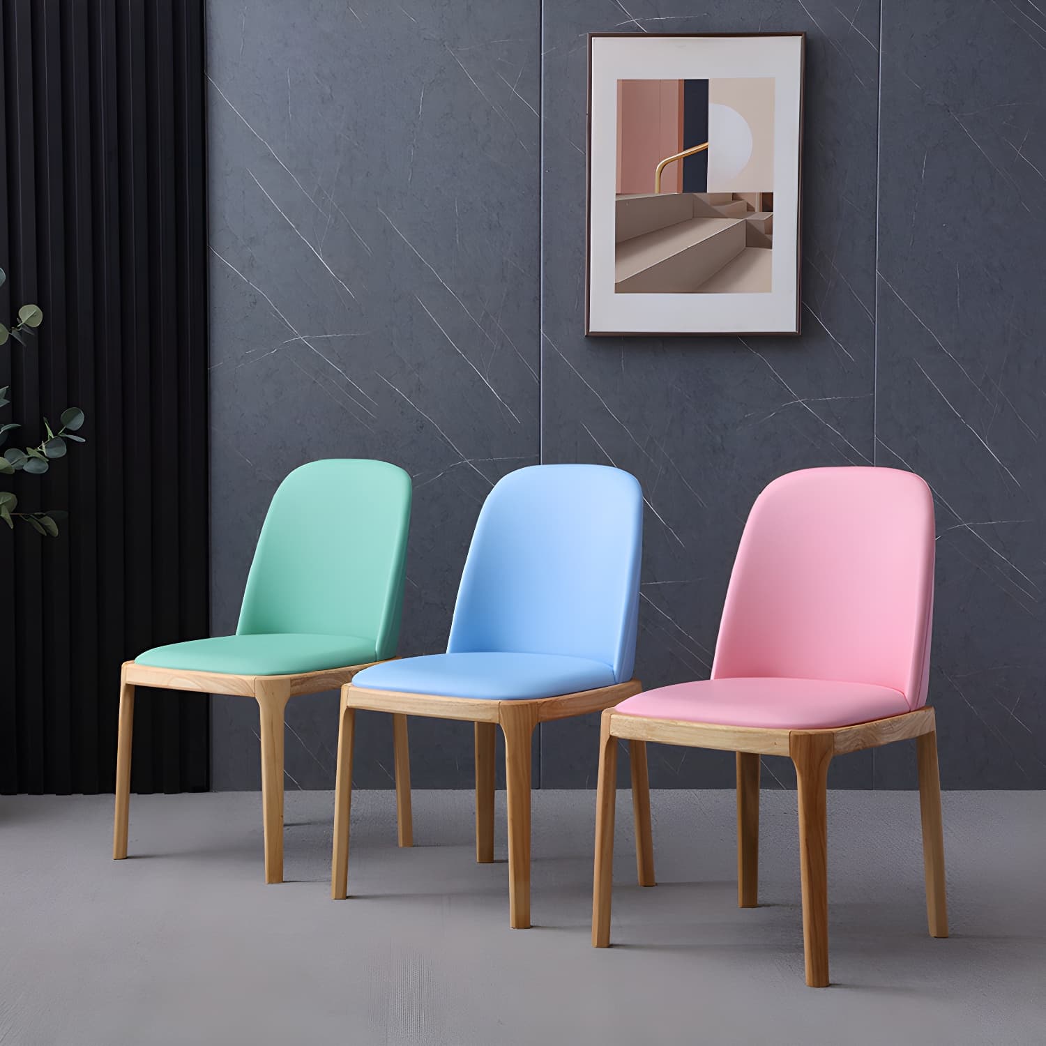 Scandinavian Home Side Chair Parsons Back Wood Armless Dining Room Chair - image 23
