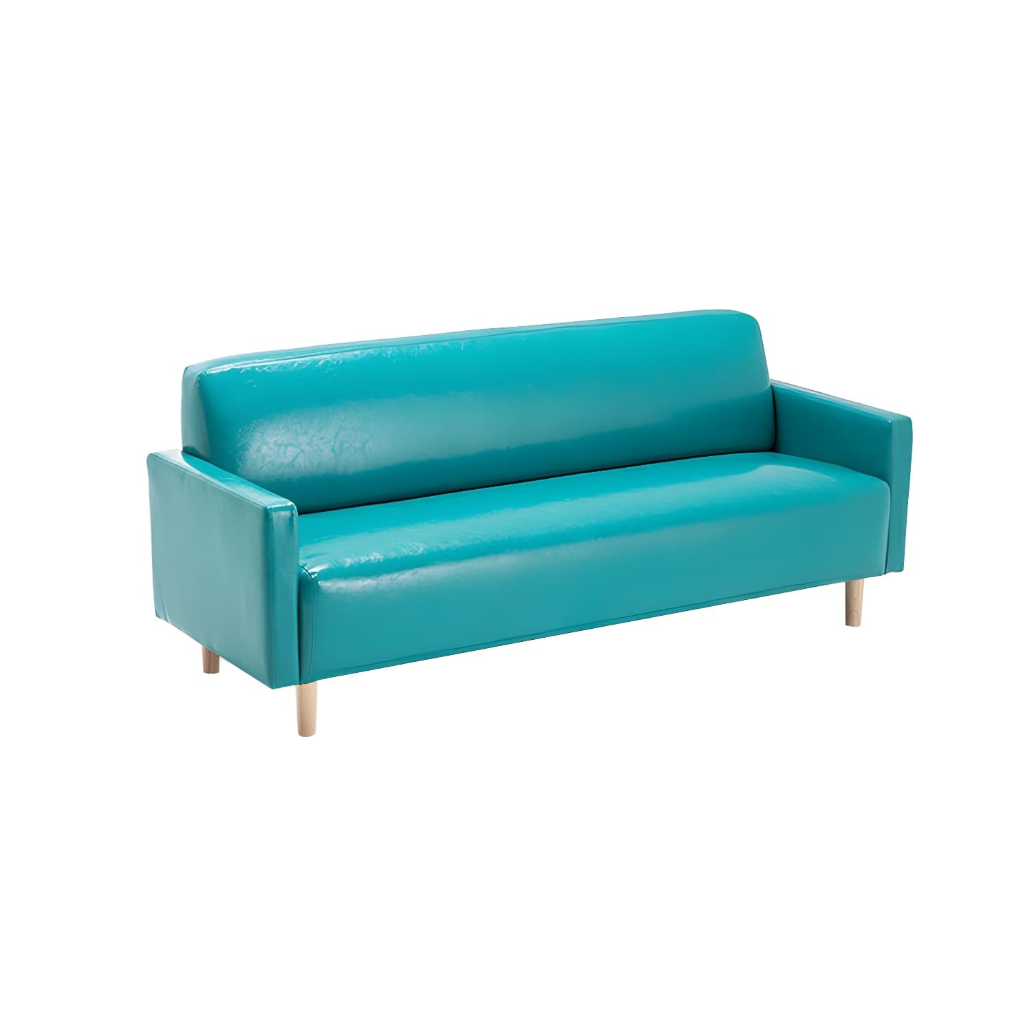 Scandinavian Tuxedo Arm Sofa with Tight Back 27.16" High Faux Leather - image 19