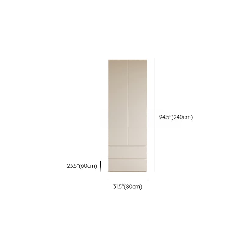 Beige Minimalist Manufactured Wood Cabinet Armoire with Soft Close Drawer, Soft Close Door, Interior Shelves, and Clothing Rod - image 20
