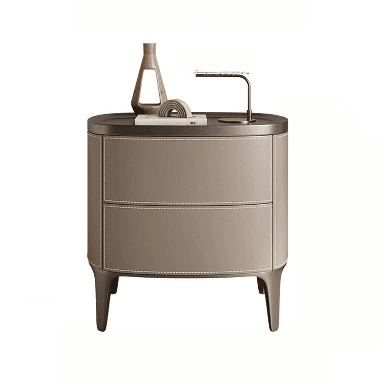 Contemporary 2 Tiers Drawer Storage Bedside Table with Real Wood Countertop - image 13