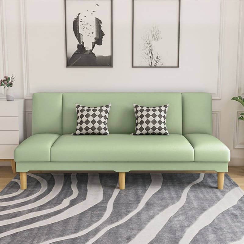 Scandinavian Armless Sleeper Sofa, Light Wood, Foam Filling, Includes Pillows - image 6