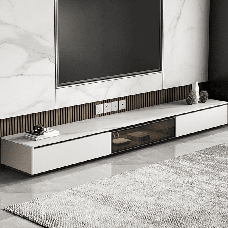 Art Deco Sintered Stone TV Stand for Sitting Room with Multiple Drawers, Storage Cabinet, Cable Management, and Door - image 4