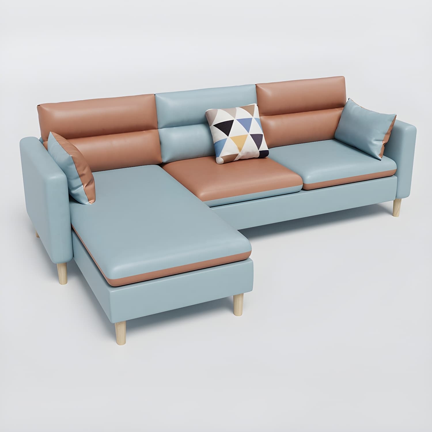 Comfortable Modern L-Shaped Reversible Sectional Sofa Chaise in Small Size