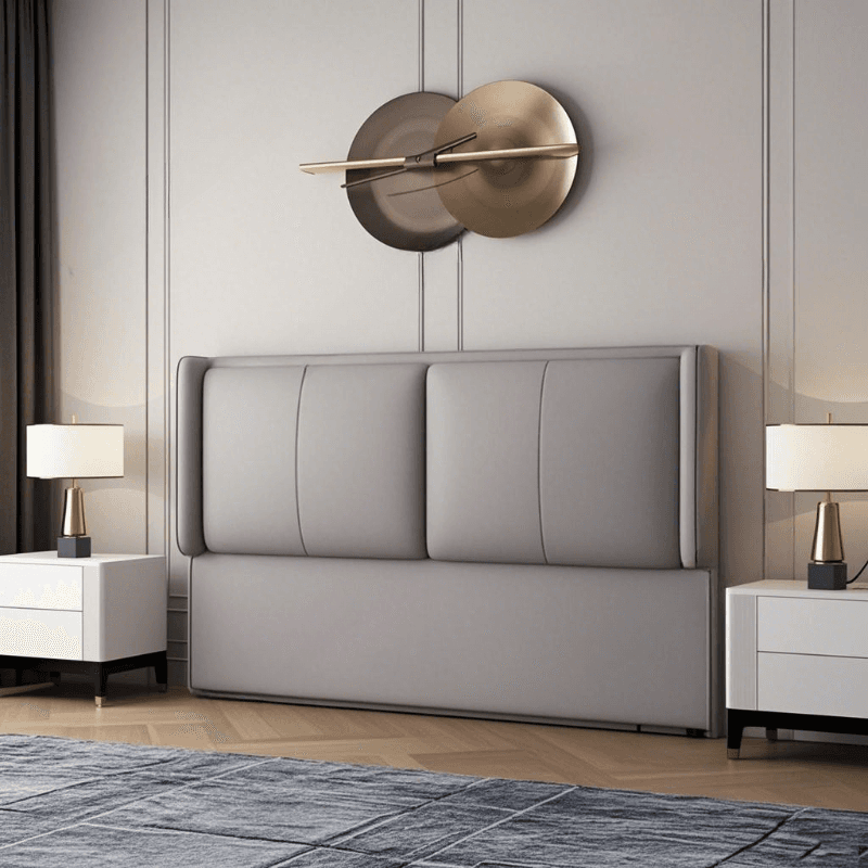 Simplistic Style Wingback Headboard in Pine Wood with No Distressing, Rectangular Shape for King/Queen/Full Bed, Featuring Sponge Upholstery and Standard Height - image 4