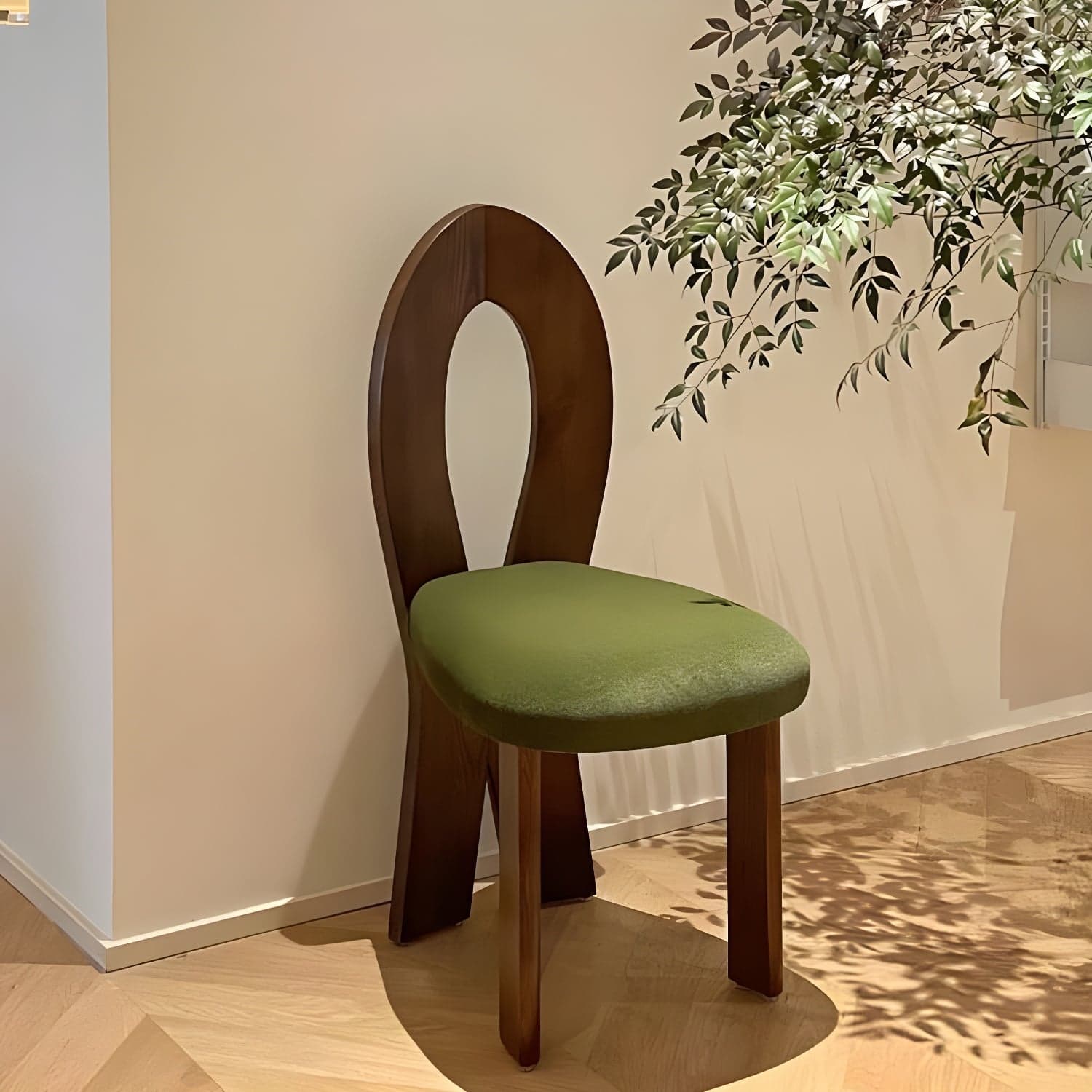 Modern Upholstered Side Chair with Wood Legs in Polyurethane for Kitchen & Dining - image 7