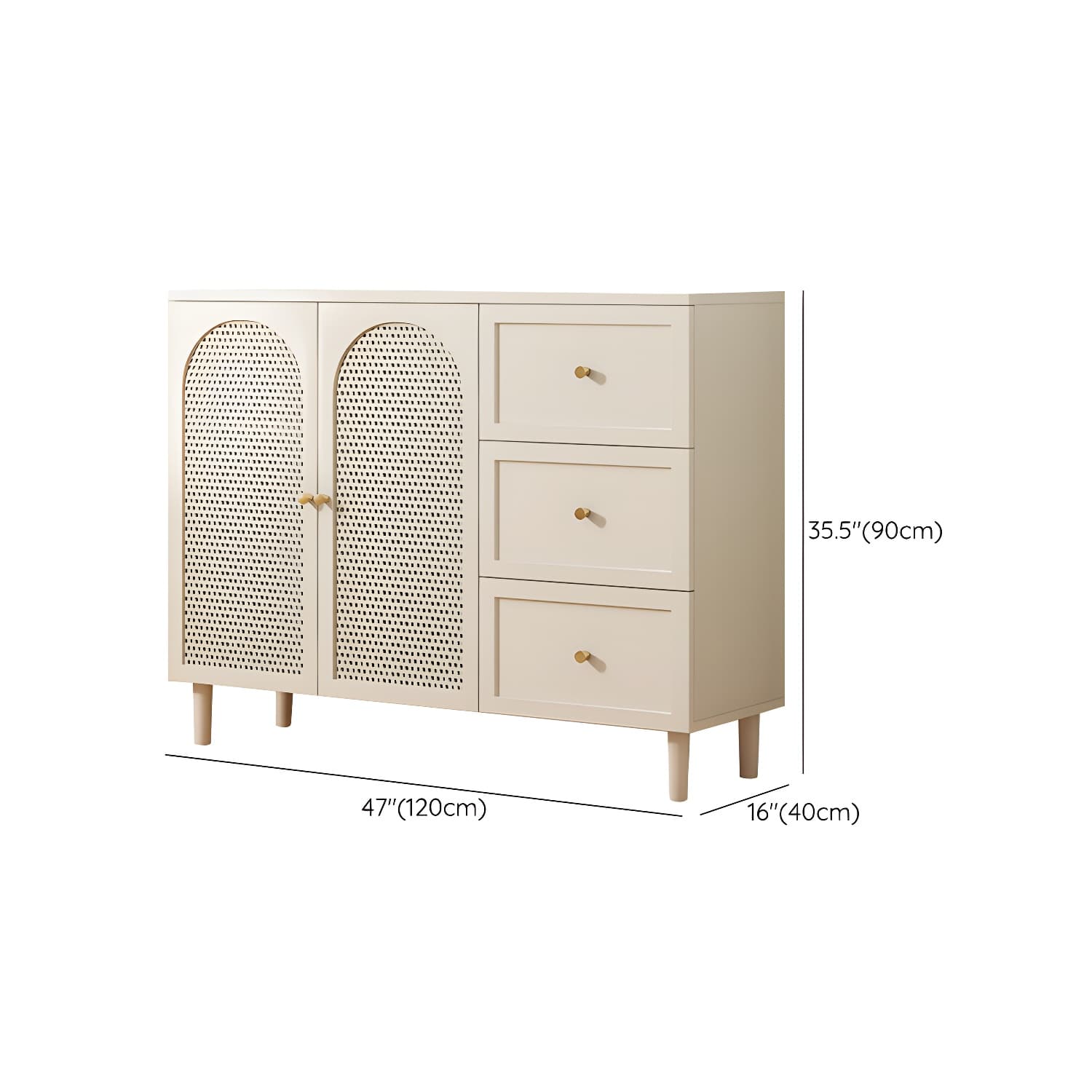 White Modern Sideboard Credenza with Cabinets and Shelves for Storage and Display - image 17