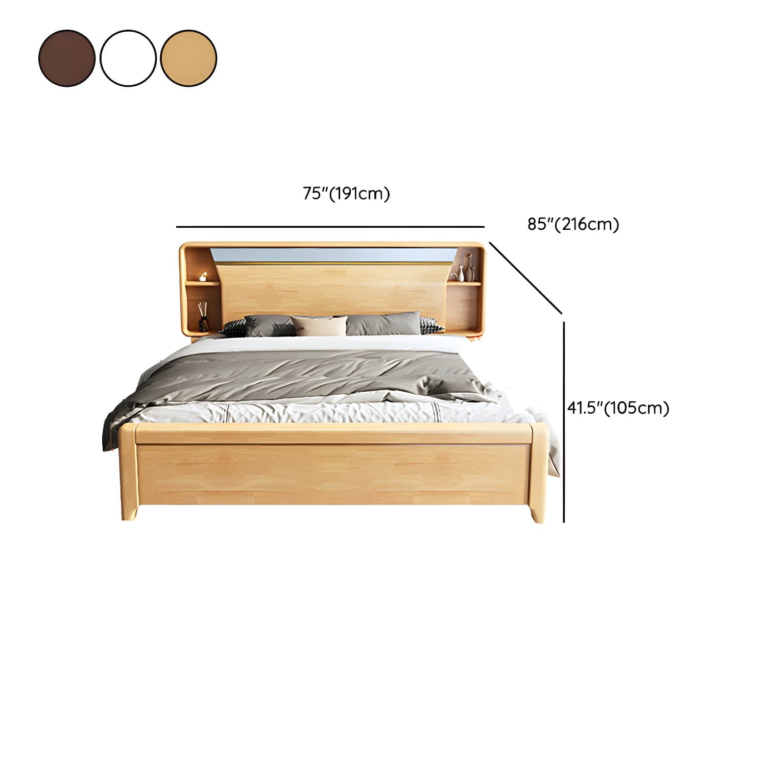 Mid-Century Modern Wood Bed with Headboard, Footboard, and Sleek Design for Stylish Comfort - image 14