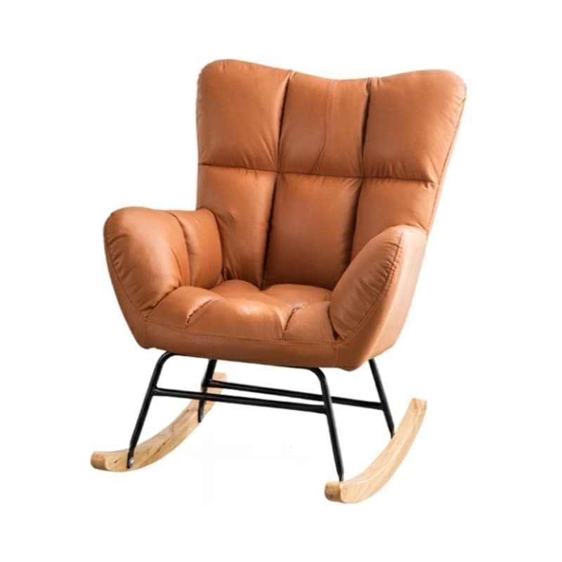 Midnight Black/Olive Green/Lemon Color Ergonomic Stationary Rocking Chair Couch with Rear & Round Arm - image 19