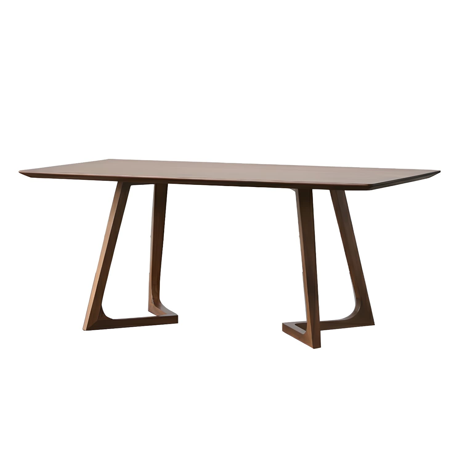 Rectangular Wood Scandinavian Dining Table with Double Pedestal Base - image 6