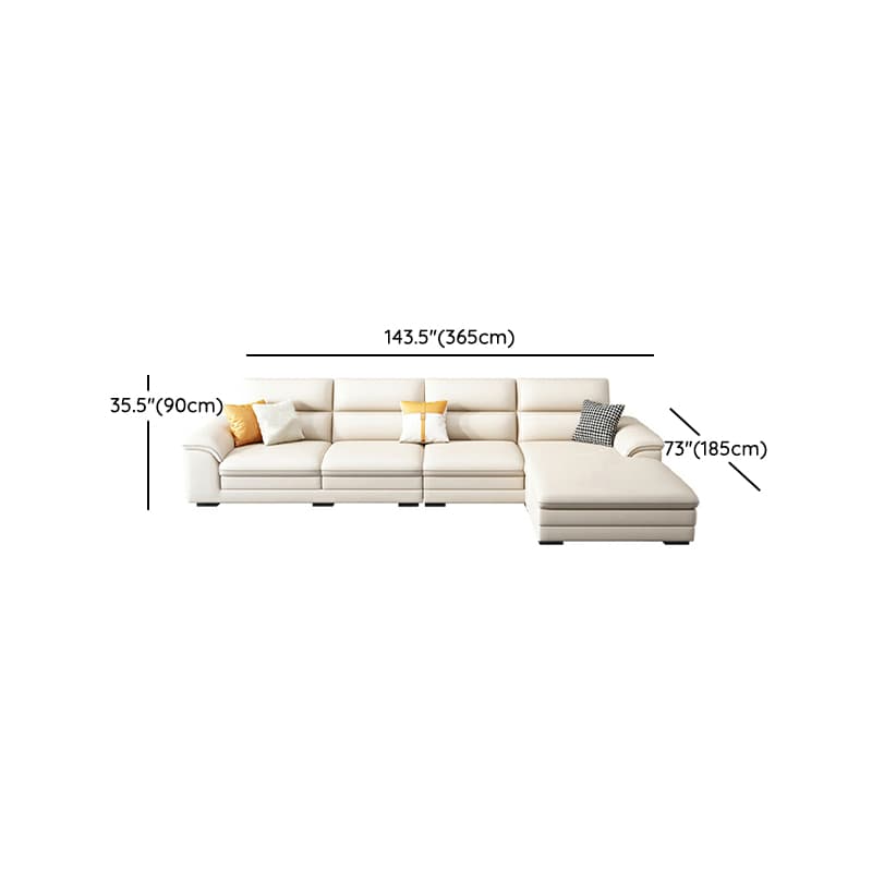 Modern Wood Frame White Sectional Sofa with Cushion Back and Storage Included - image 17