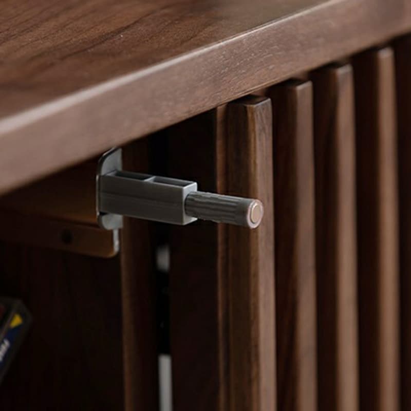 Scandinavian Wood TV Stand with Low Height, Cabinet, and Ventilation Features - No Assembly Required - image 11