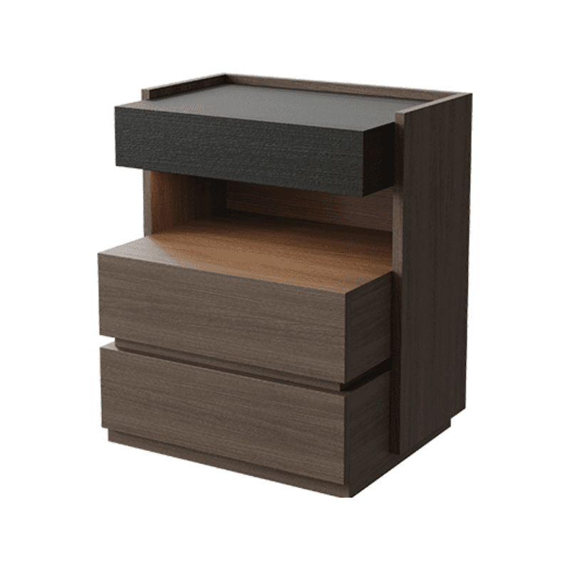 Organic Modern Nightstand With Drawer Organization Featuring 2 Shelves and Particle Board Wood Countertop