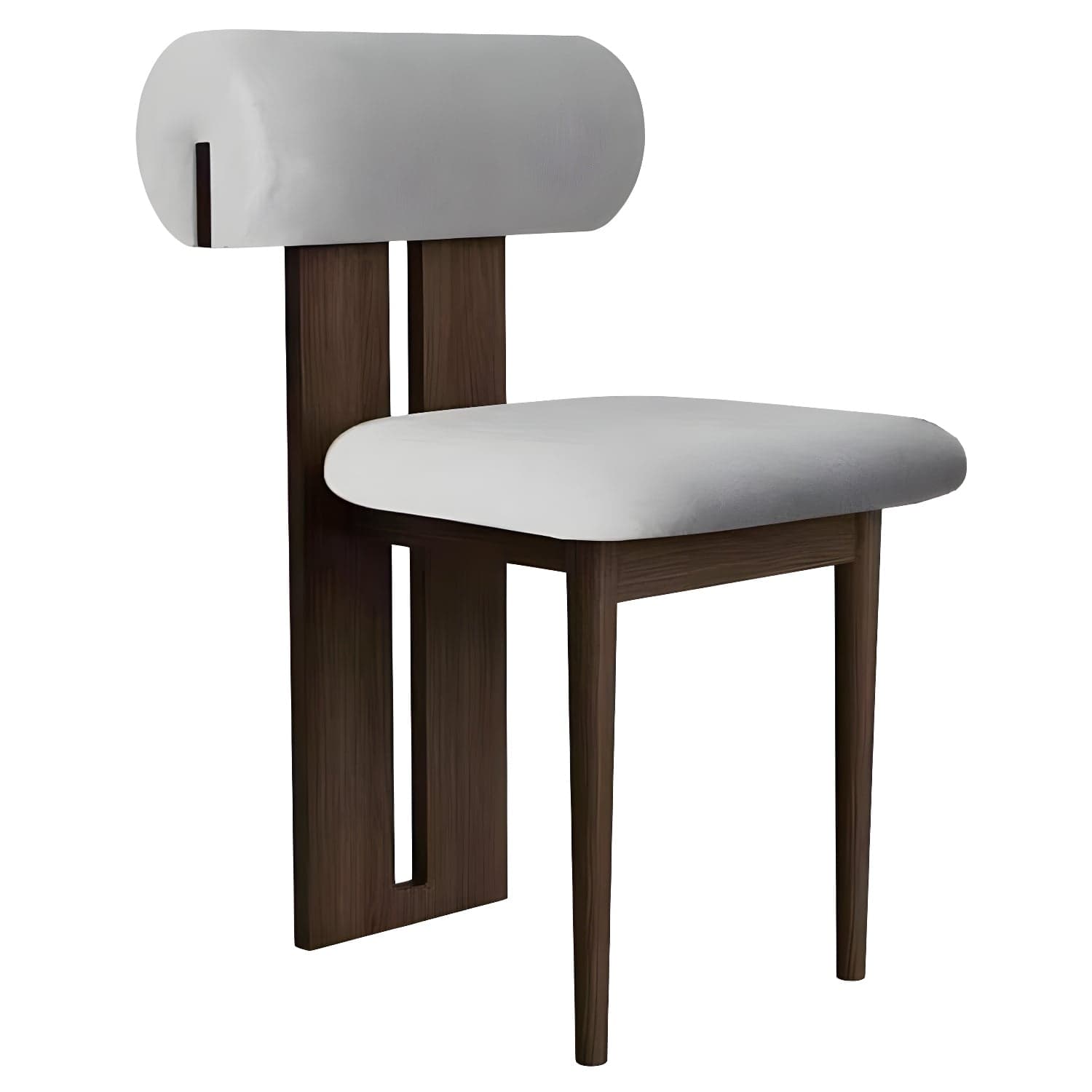Modern Upholstered Side Chair with Wood Legs in Polyurethane for Kitchen & Dining - image 6