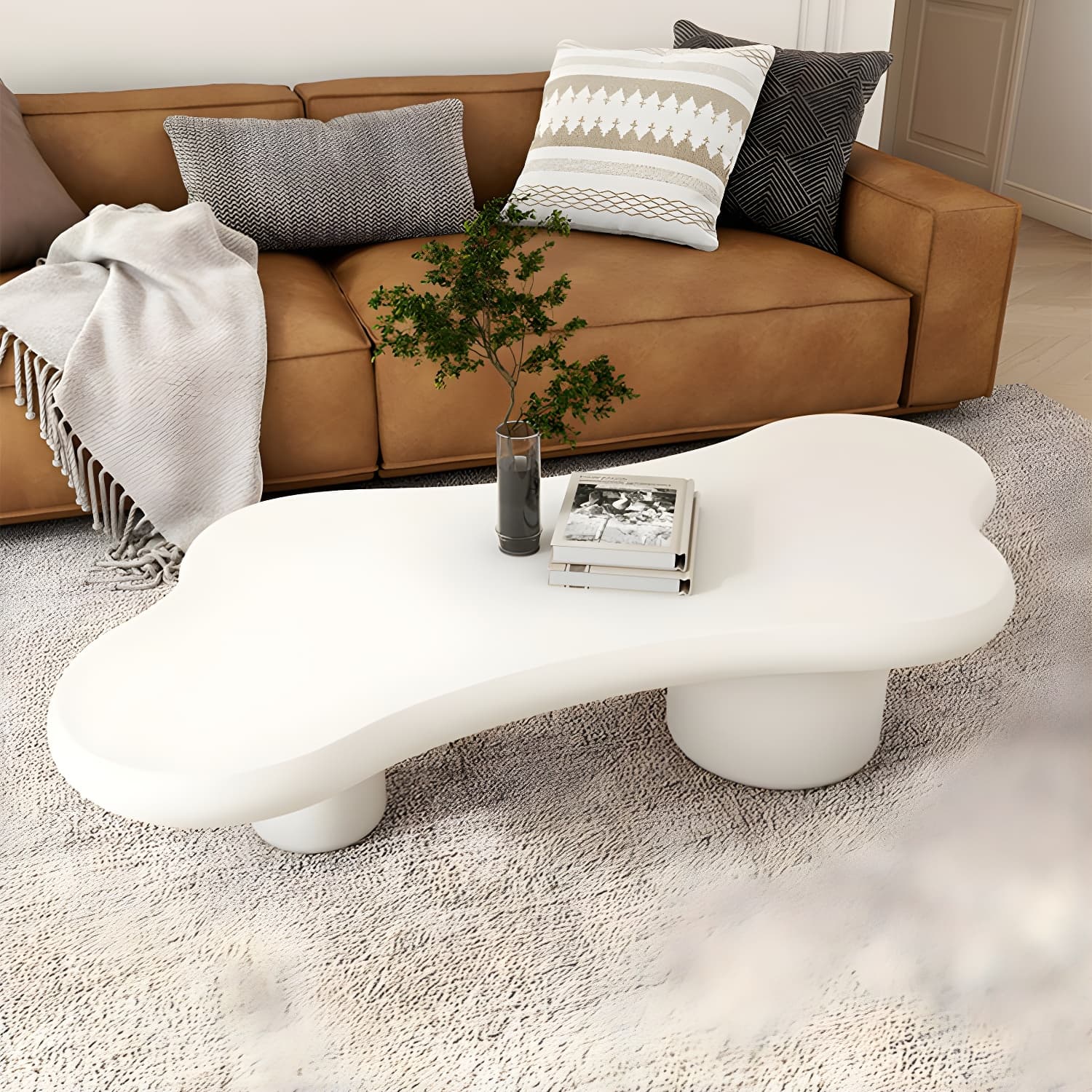 Cloud Shape Coffee Cocktail Table in Solid Wood Modern Style - image 6