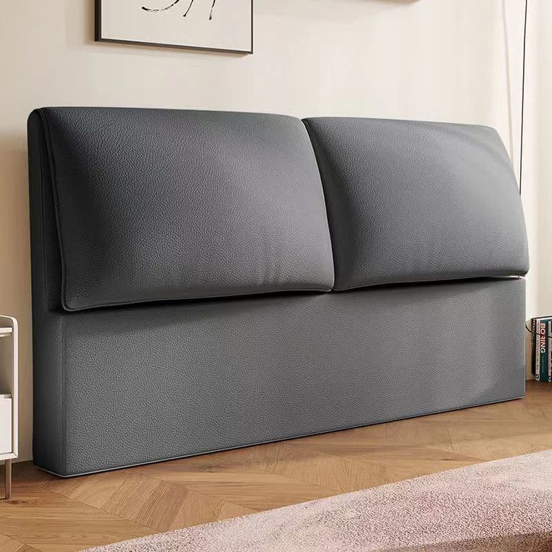 Trendy Panel Headboard in Natural Wood with No Distressing, Rectangle Shape for King/Queen/Full Bed, Cotton Upholstery, Standard Height