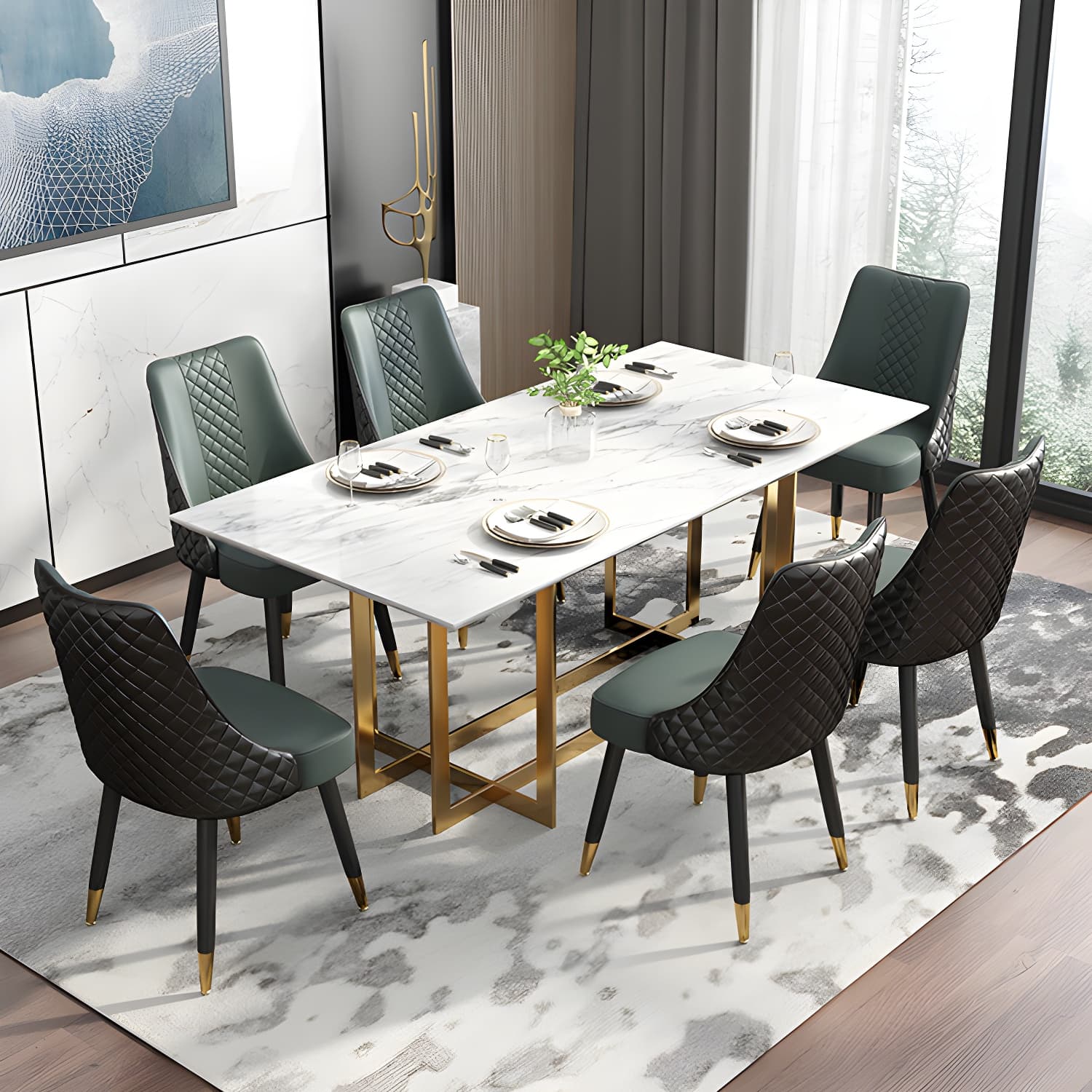 Scandinavian Style Wood Side Dining Chairs Dining Room Solid Back Chair - image 24