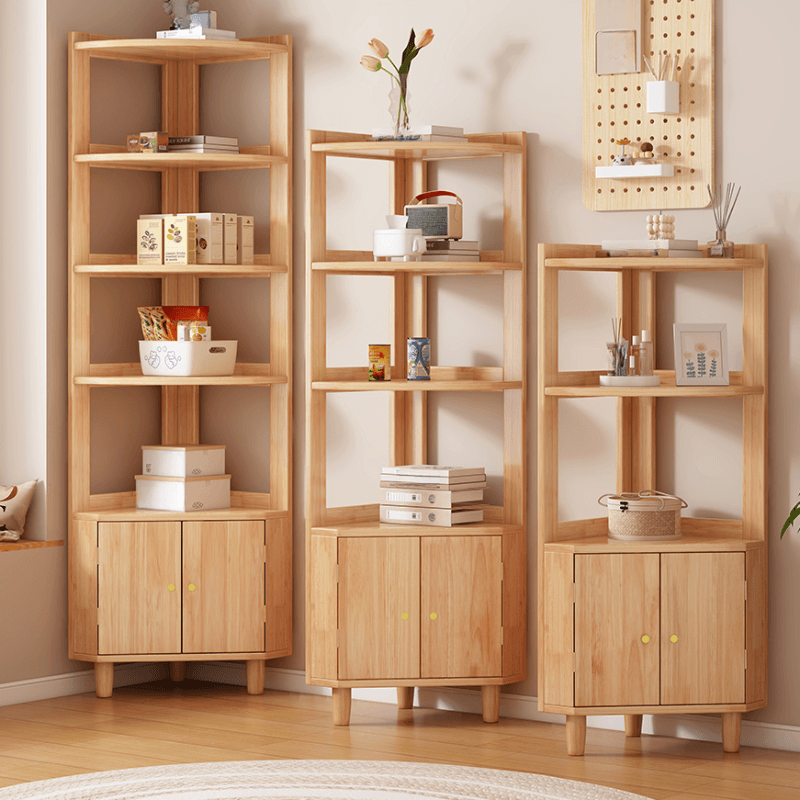 Art Deco Lumber Accent Cabinet Wood Color/Sepia Nook with Storage Cabinet, Pull Knobs and 5 Exterior Shelves/4 Exterior Shelves/3 Exterior Shelves - image 4