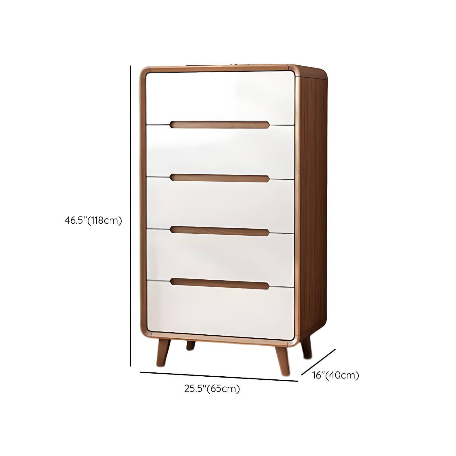 Modern Solid Wood Dresser with Narrow Profile and Drawers in Natural Finish - image 29