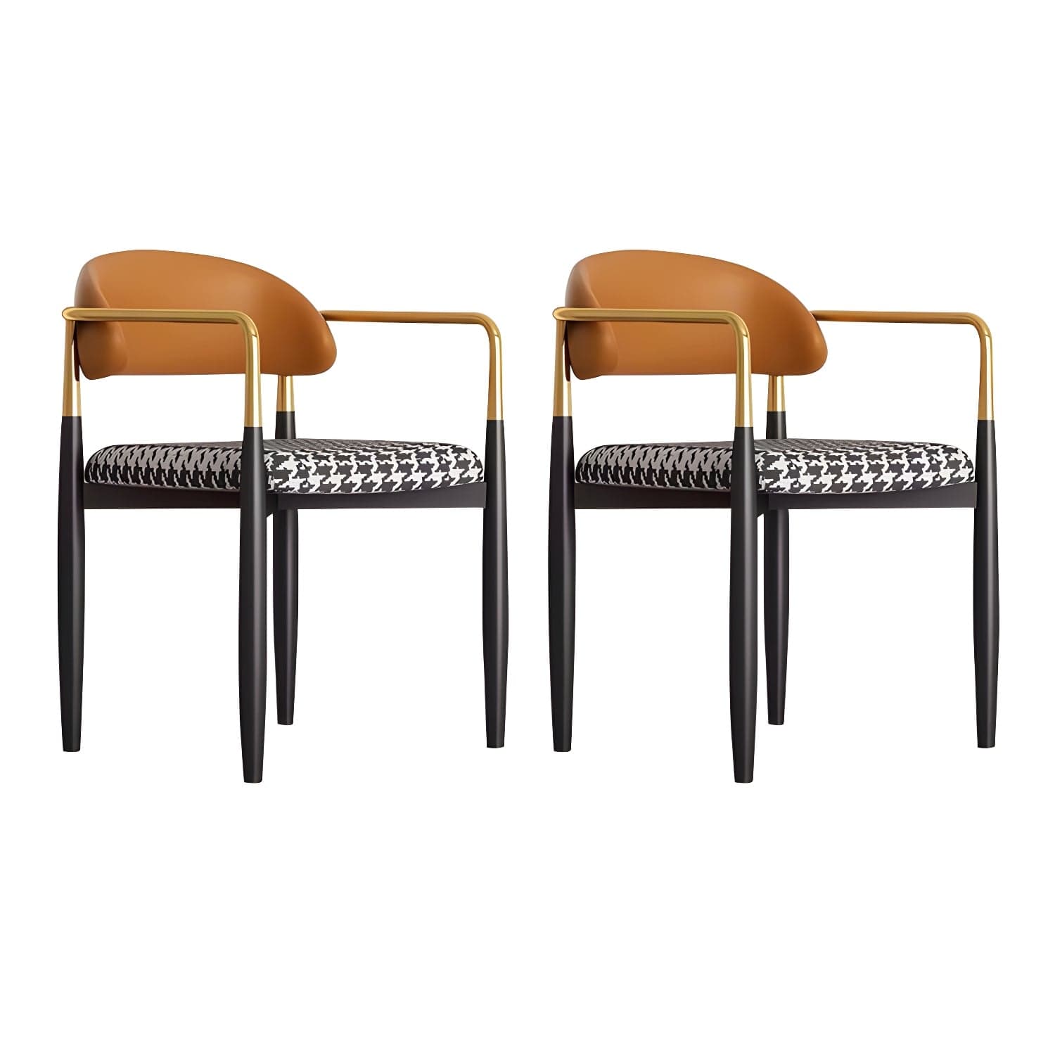 Contemporary Metal Dining Chair Black Legs Dining Room Arm Chair - image 7