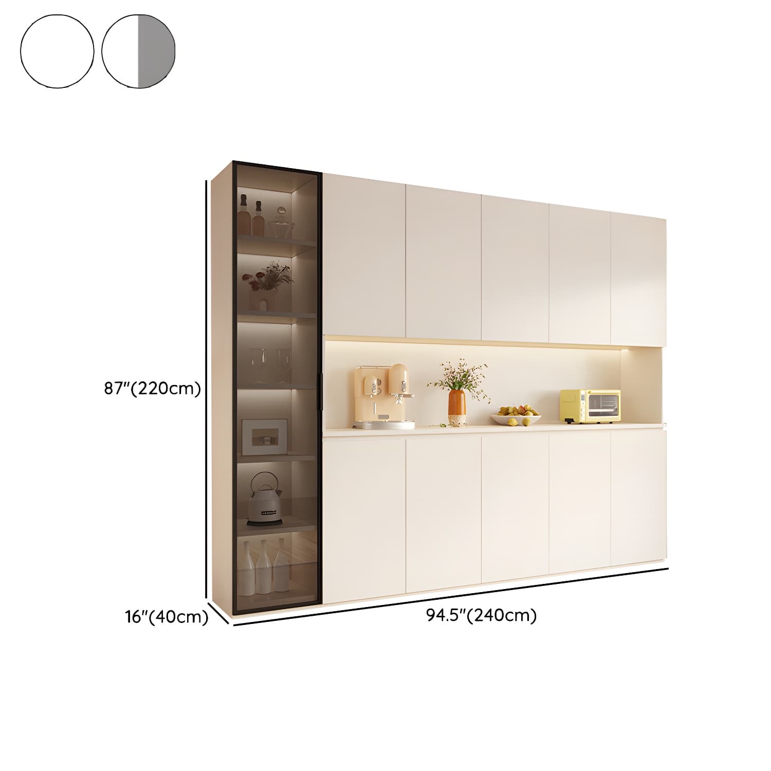Modern Wood Buffet Cabinet with Open Storage and Cabinets Included - image 16