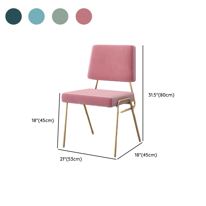 Upholstered Firm Armless Chair with Aureate Legs and Foot Pads for Dinette - image 18
