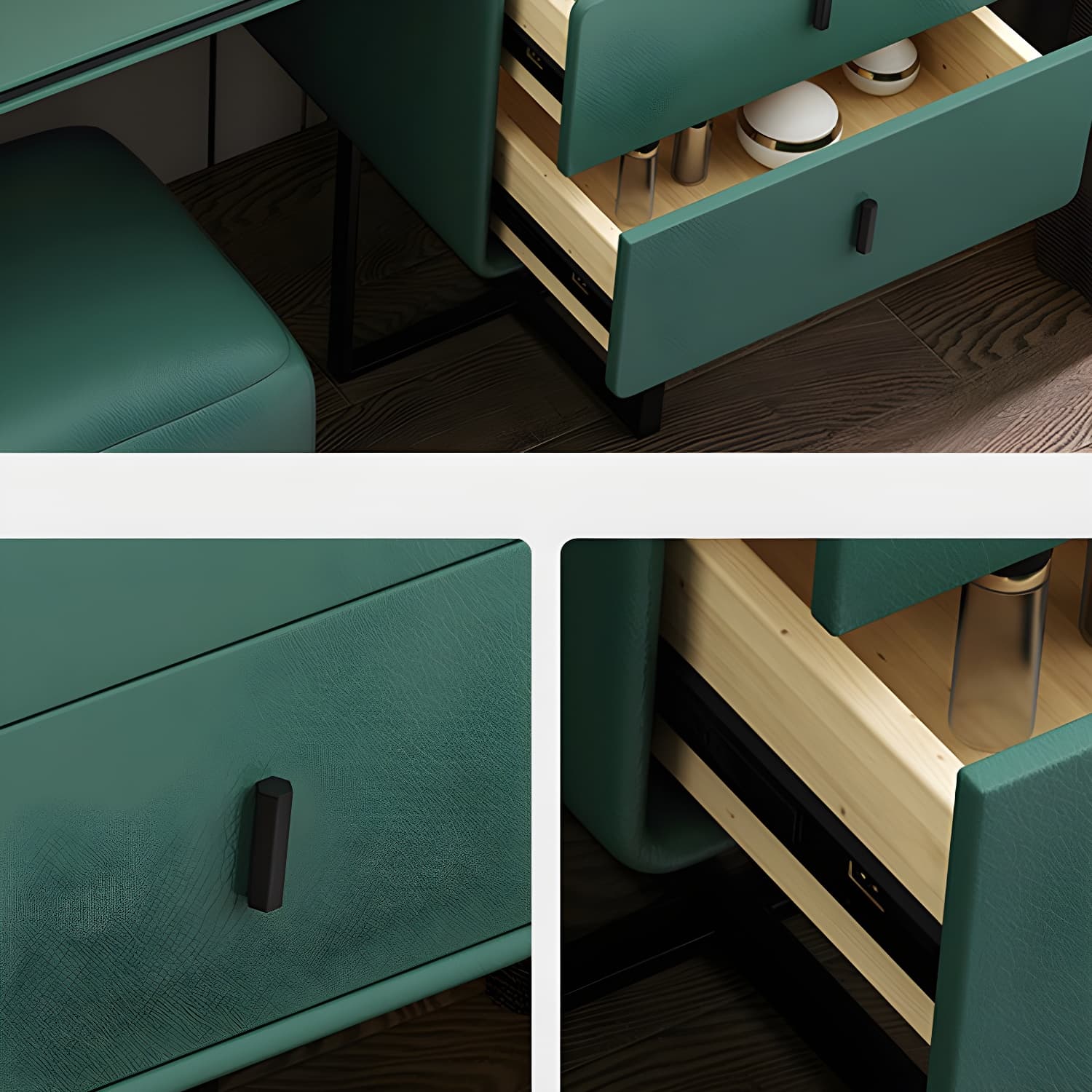 Glam Vanity Dressing Table Bedroom Makeup Counter with Makeup Table and Stool - image 11
