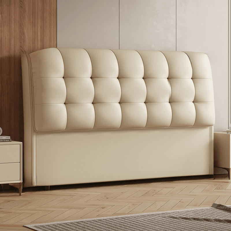 Simplistic Style Panel Headboard with No Distressing, Piled Tufted Rectangular Design for Queen/Full/Twin XL Bed, Featuring Sponge Upholstery and Standard Height