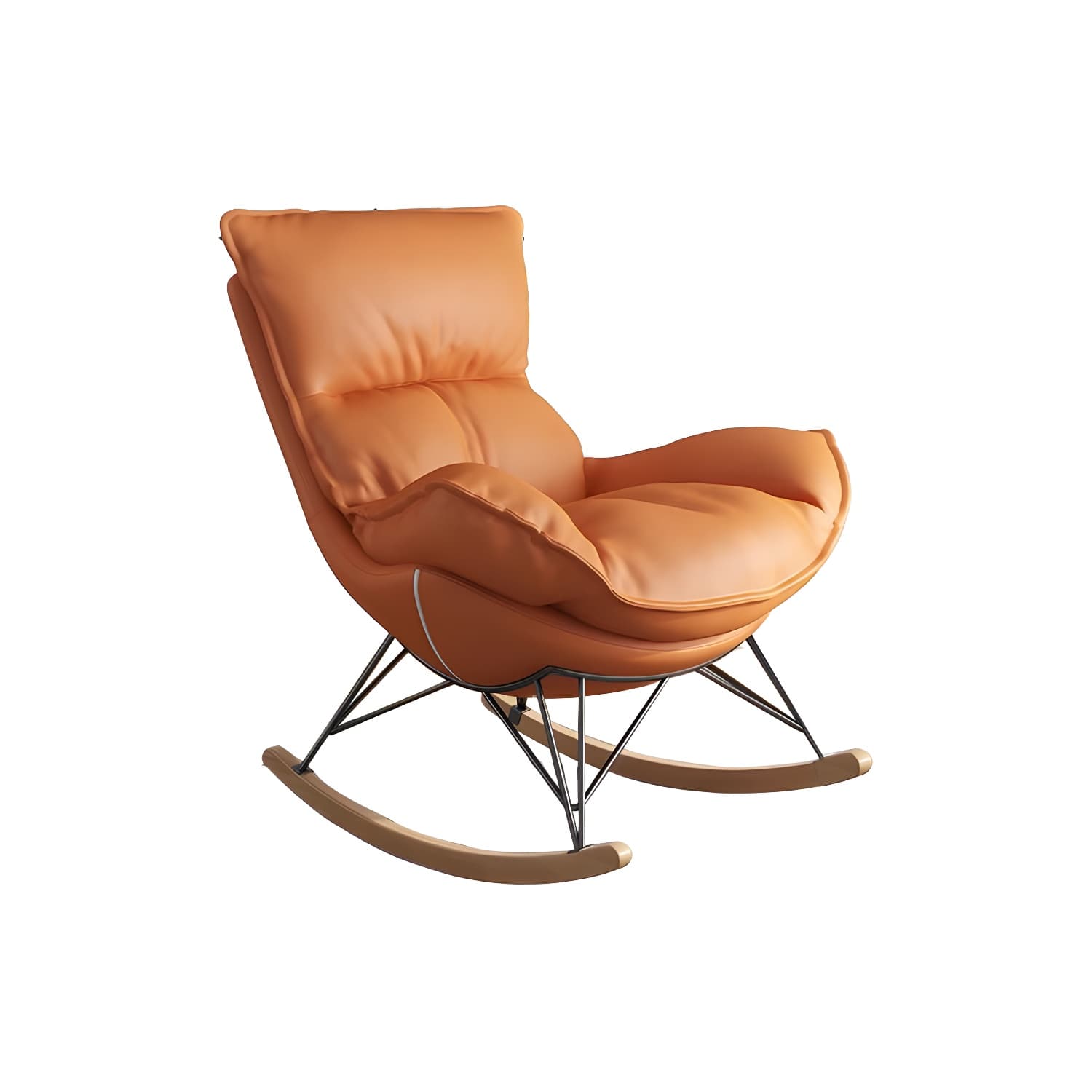 Contemporary Rocking Chair Faux Leather Waterproof Glider Chair with Removable Cushions - image 14