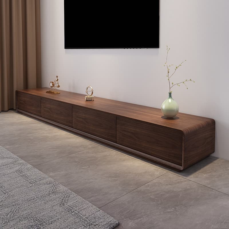 Contemporary Oblong Wood TV Stand Console with Storage Drawers - image 4