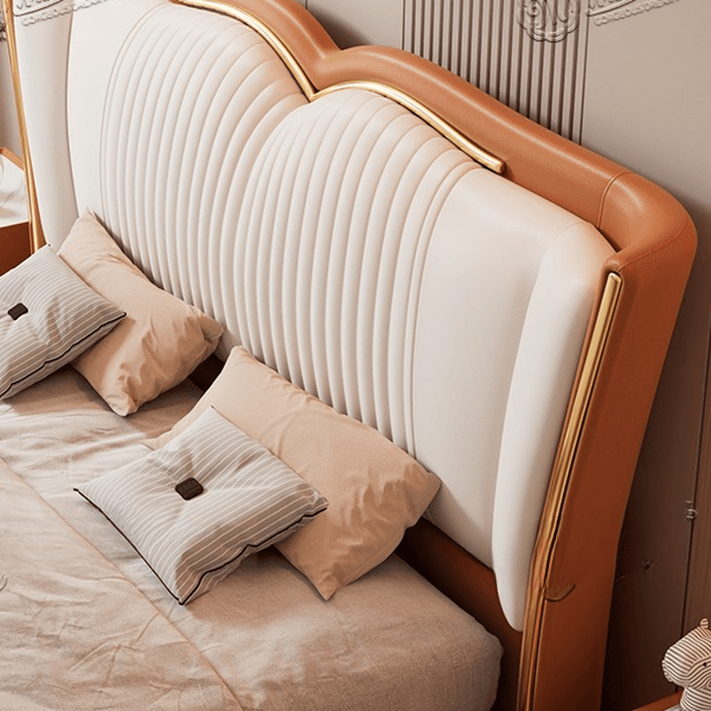 Modern Simple Style Wingback Headboard in Natural Wood for King/Queen/Full Bed with No Distressing, Sponge Upholstery, Free-standing Standard Height - image 9