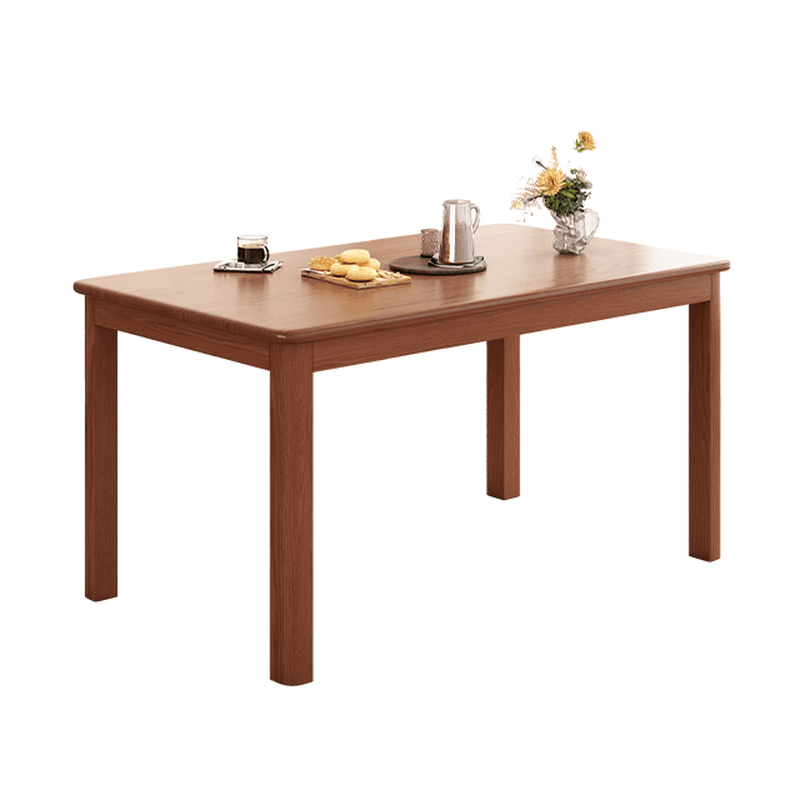 Minimalist Rectangular Dining Table Set with 4 Legs and Natural Wood Top - image 3