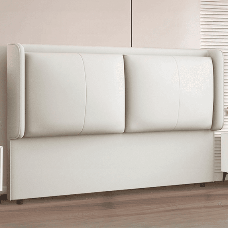 Simplistic Panel Headboard in Pine Wood with No Distressing, Rectangular Shape for King/Full/Queen Bed, Featuring Sponge Upholstery Fill and Standard Height