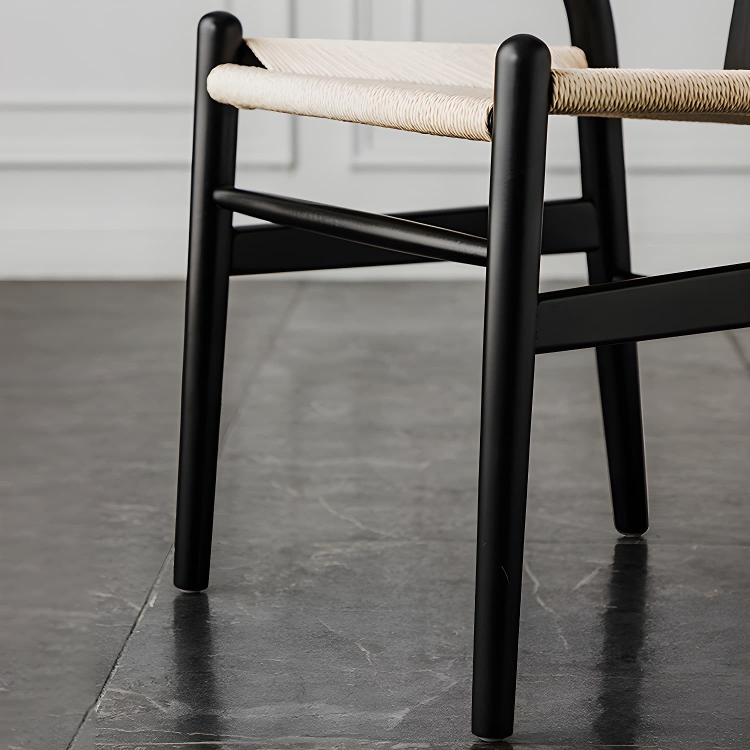Scandinavian Wood Side Chair with Wishbone Back and Upholstered Seat for Kitchen & Dining - image 22
