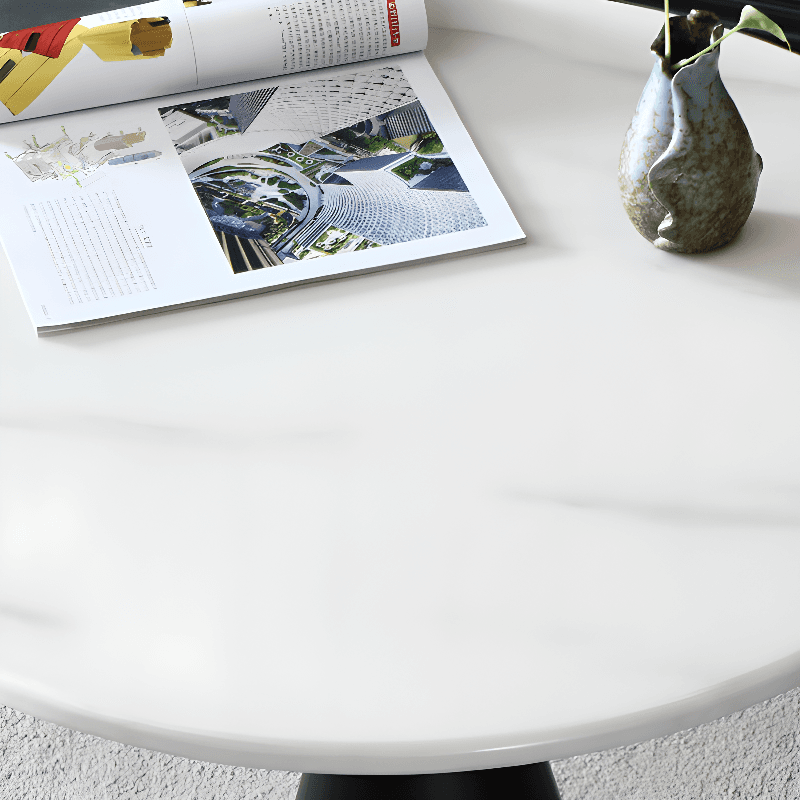Glamorous Rounded Stone Dining Table for 2, Scratch-proof and Fixed Mechanism - image 8