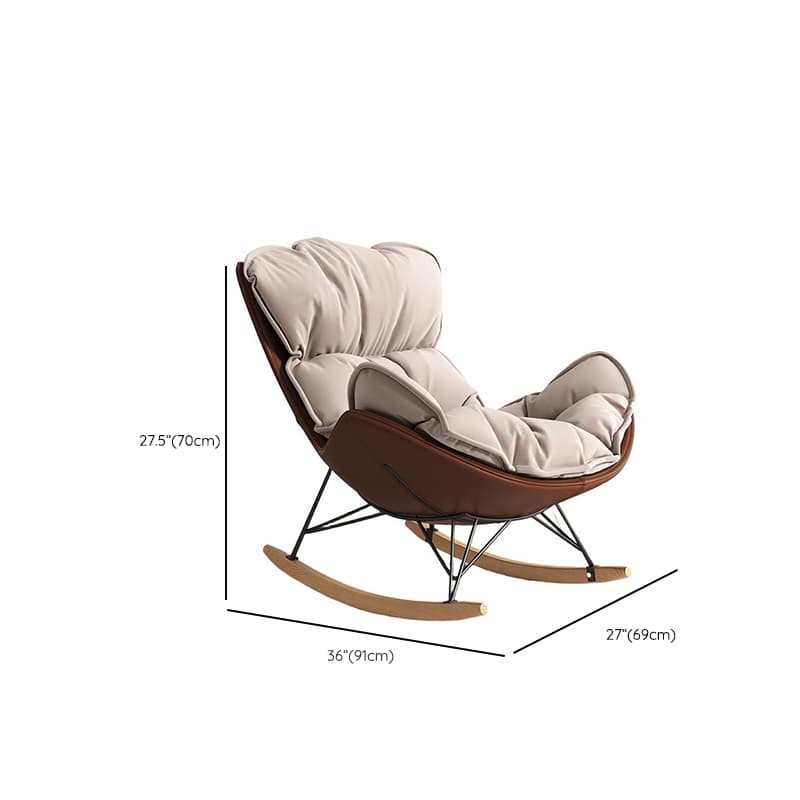 Metal Frame Damp-proof Cushioned Rocking Chair with Flared Arm in a Western Style - image 15