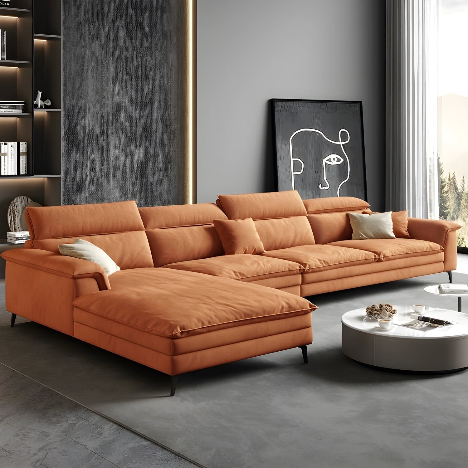 Tech Flannel Upholstered Modular Sectional Sofa in Assorted Colors - image 4
