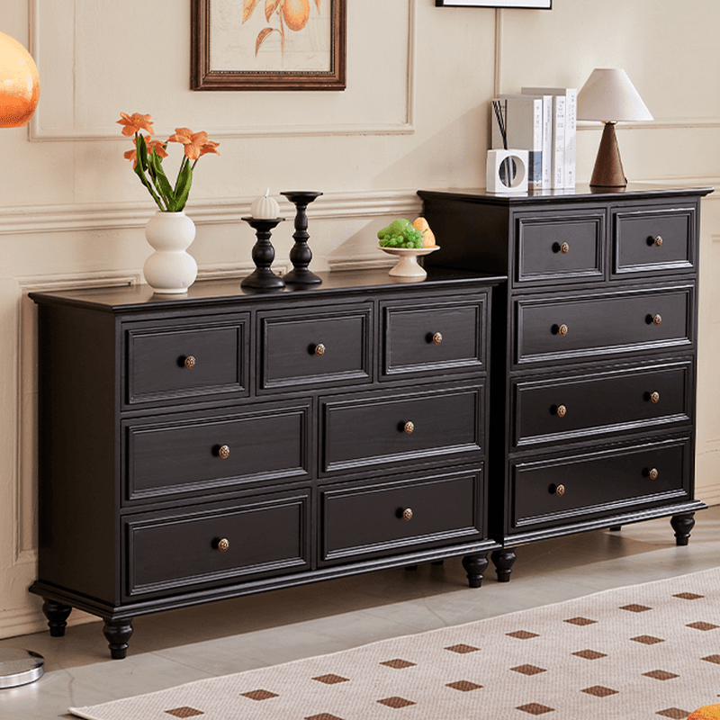 Casual Raw Wood Console Dresser/Semainier with 5/7/9 Drawers in Horizontal/Vertical Orientation - image 6