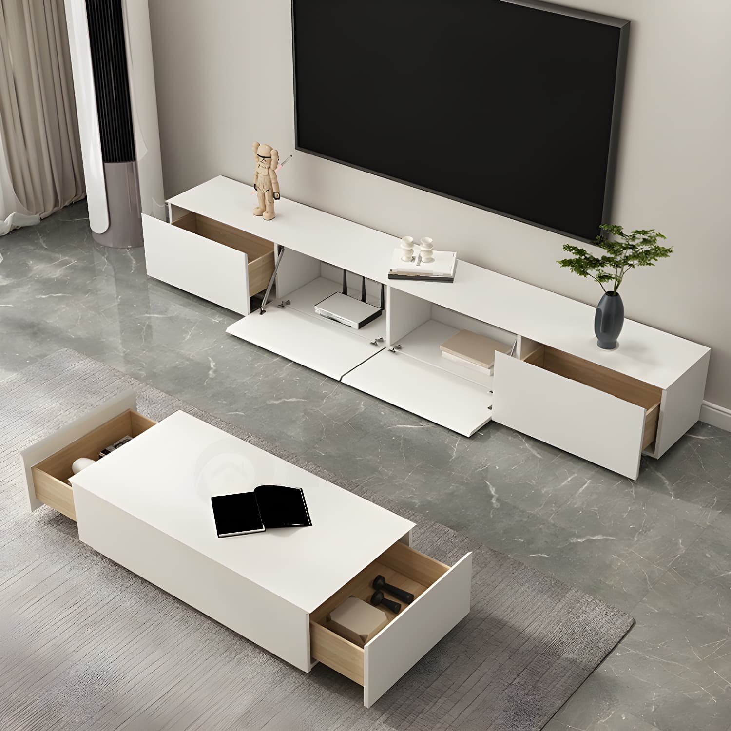 Modern Media Console Wood Media Console TV Stand for Living Room - image 3